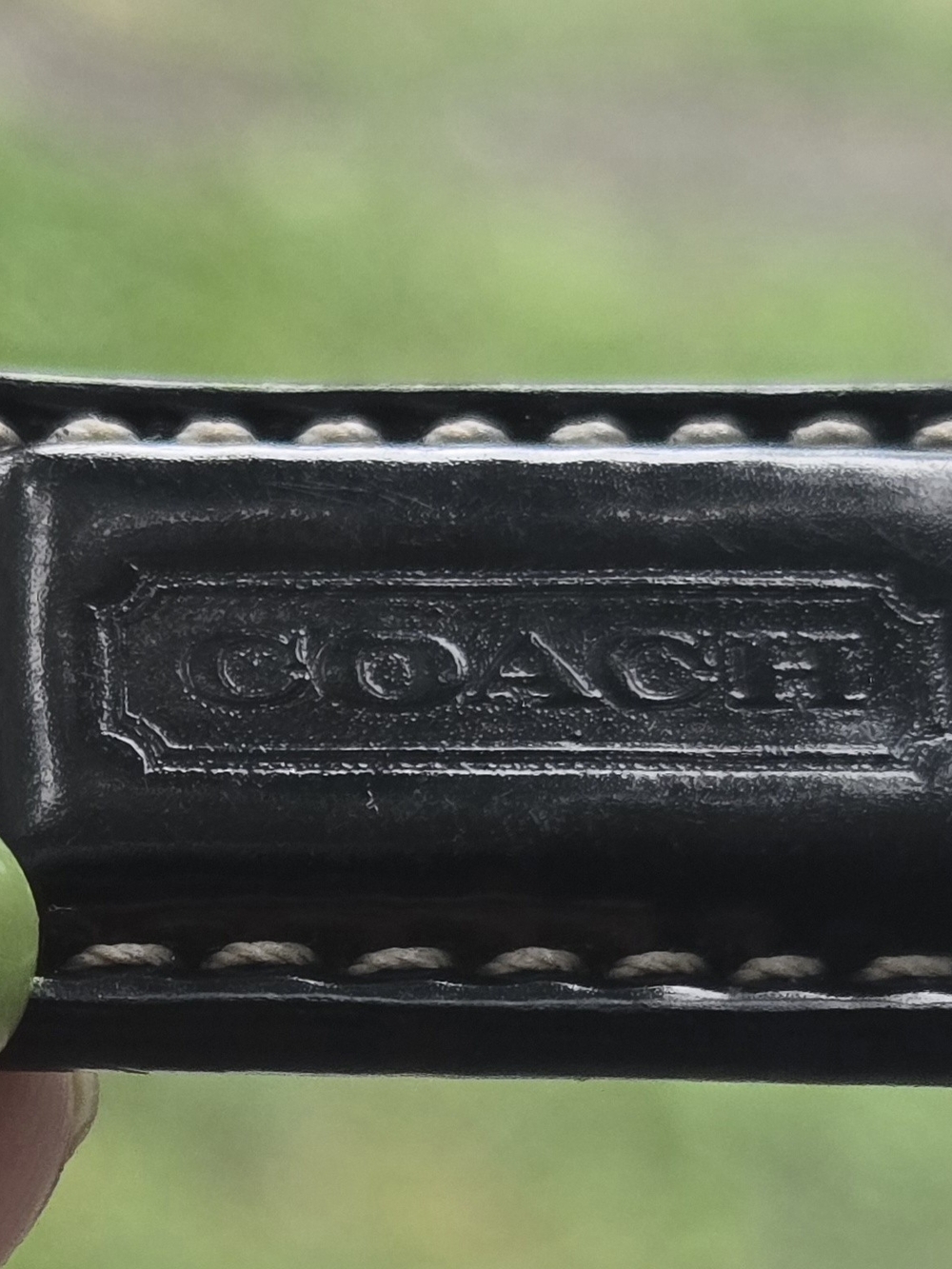 Coach Black Leather Hang Tag.